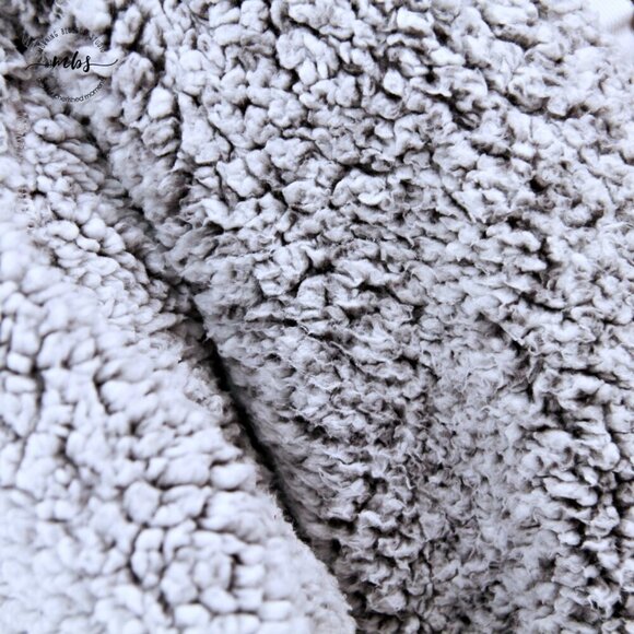 Cabin Fever by Ramatex Full Zip Fleece Sherpa Pockets Jacket Gray White Women S - Picture 8 of 11